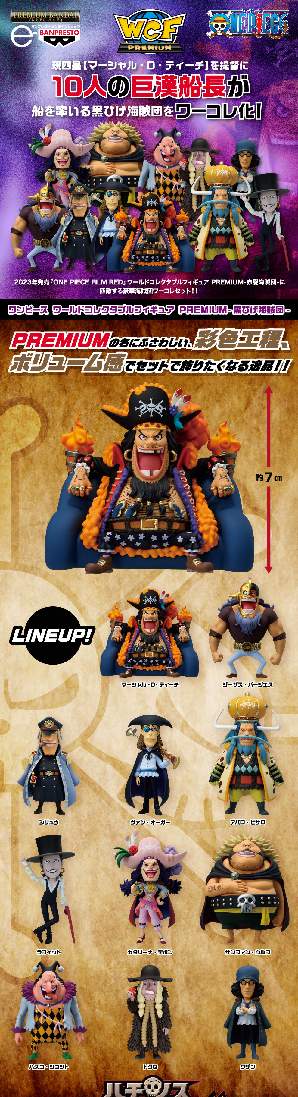 ワンピース ワールドコレクタブルフィギュア PREMIUM-黒ひげ海賊団