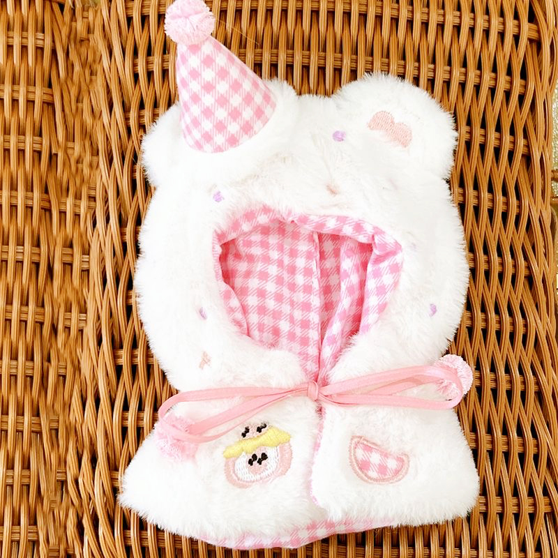 ぬい服】 ぬいぐるみ用ふわふわくまポンチョ【10~15cm 用】【推し活
