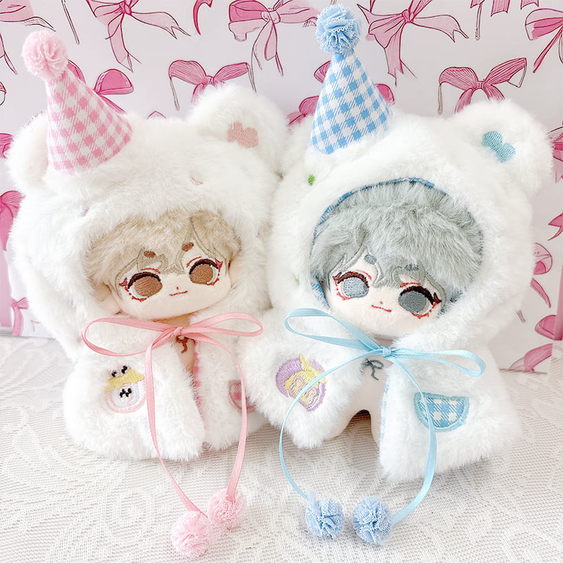 ぬい服】 ぬいぐるみ用ふわふわくまポンチョ【10~15cm 用】【推し活