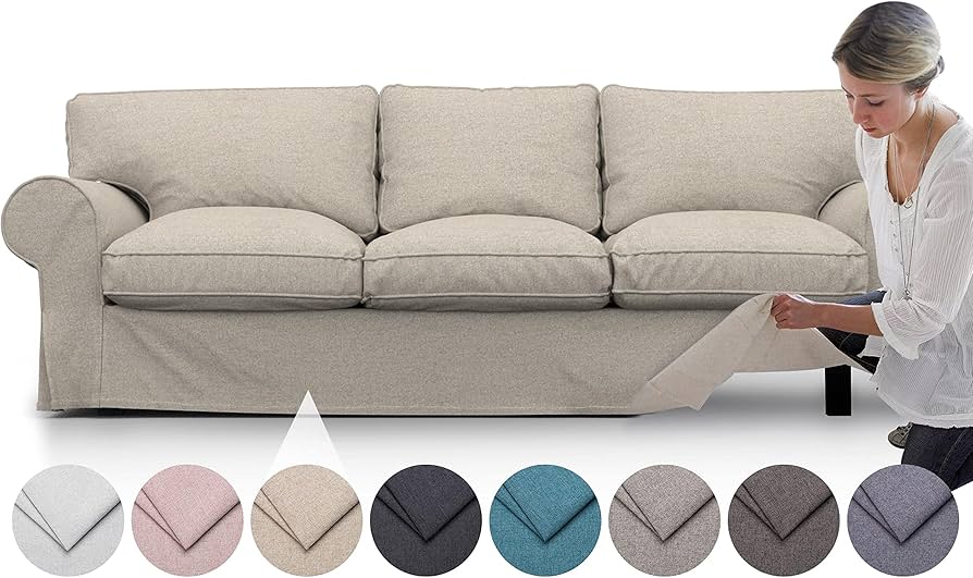 Amazon.com: comfortly|Cover for EKTORP 3 Seat Sofa, Replacement