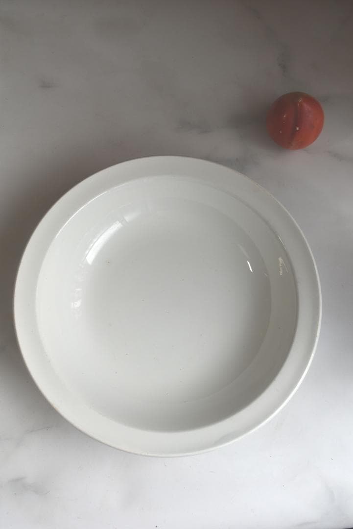 美品クレイユモントロー　白釉サラディエ（31㎝）フランスアンティーク クレイユモントロー Creil & Montereau シュクリエ フランス