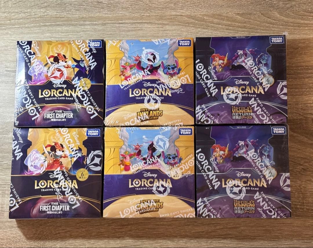 Disney Lorcana トレーディングカードゲーム 新品 6boxセット ディズニー・ロルカナ・TCG 日本語版 構築済みデッキ THE FIRST
