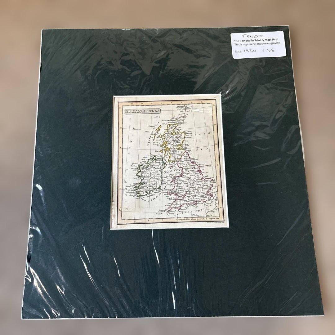 イギリスの地図　壁掛け【鑑定書付】 イギリス、イングランド、ミッドランド地方の楽しい地図 - デジタル