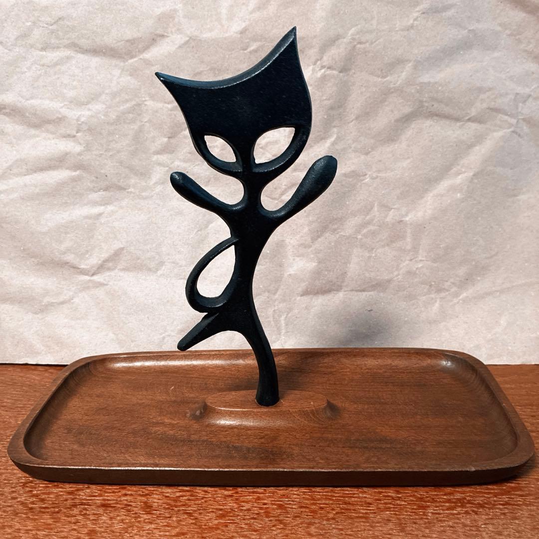 馬場忠寛　南部鉄器　猫のトレイ　昭和モダン　ヴィンテージ　アンティーク70s 馬場忠寛 南部鉄器 猫のトレイ 昭和モダン ヴィンテージ アンティーク
